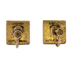 Vintage Stephen Austin Cattle Brand Screw Back Earrings STERLING 11.75g