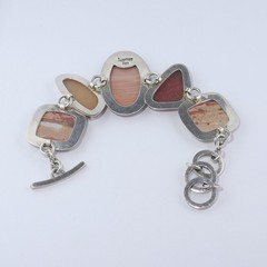 925 Silver 5 Large Multi Stone Chain Bracelet – Gorgeous