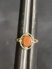 VINTAGE ONE SIZE FITS ALL PINK SPAKLE RING SILVER TONE