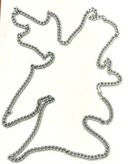 GERMANY SILVER ALUMINUM TEXTURE ROPE CHAIN LINK 54″ LIGHTWEIGHT NECKLACE VINTAGE