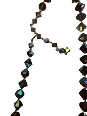 Vintage 1950s Iridescent Smoky Gray Aurora Borealis Crystal Bead Necklace