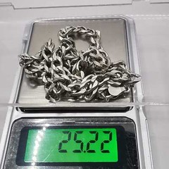 Vintage 925 Sterling Silver 21.3″ Curb Chain Necklace 25.22g Unisex Adult