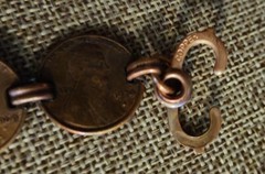 Vintage Copper 9 Penny Cuff Bracelet Lincoln One Cent Coins All Pre-1990 Patina