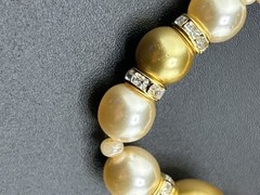 Kenneth Jay Lane KJL Faux Pearls & Rhinestones 56in Necklace