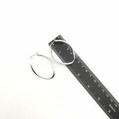 Vintage Sterling Silver 2” Twist Oval Hoop Earrings Marked 925 MWS 6.9g #00