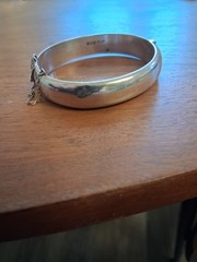 1968 Birmingham 20g Sterling Silver Bangle MCM Hinged Clamper