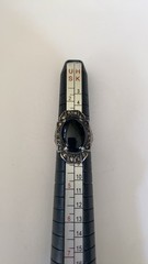 Vintage Sterling Silver 925 Marcasite Onyx Ring Lot ~ Compartment Ring ~ Deco ~