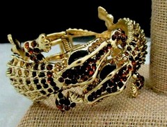 Kenneth J Lane TWO TWISTED TOPAZ crystal Alligator ALLIGATORS Bracelet NEW