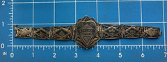 Vintage WWII Sweetheart Bracelet Niello Filigree Middle Eastern Silver 5 Panel