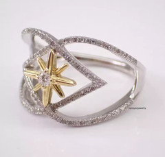 1.50Ct Round Cut Real Moissanite Solitaire Engagement Ring 14K White Gold Plated