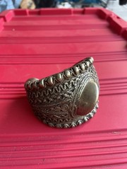Antique Bronze African Currency Bangle Bracelet
