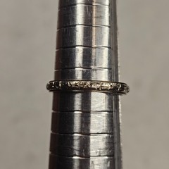 Antique BELAIS 18K White Gold Engraved Wedding Band Ring Art Deco Size 5.5