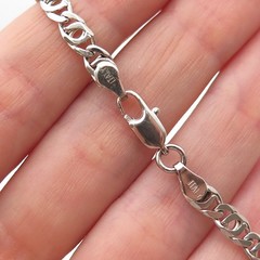 925 Sterling Silver Vintage Italy Flat Anchor Mariner Link Bracelet 6″