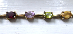 FAS Gold Over 925 Sterling Silver Multi-Gemstone Bracelet
