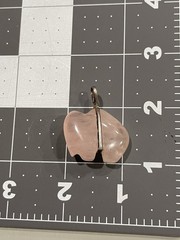 Vintage Fetish Carved Polished Buffalo Pendant Pink Rose Quartz