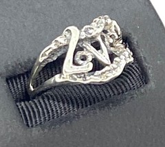 Vintage Sterling Silver Modernist Love Ring Sz 5.50 3.29g