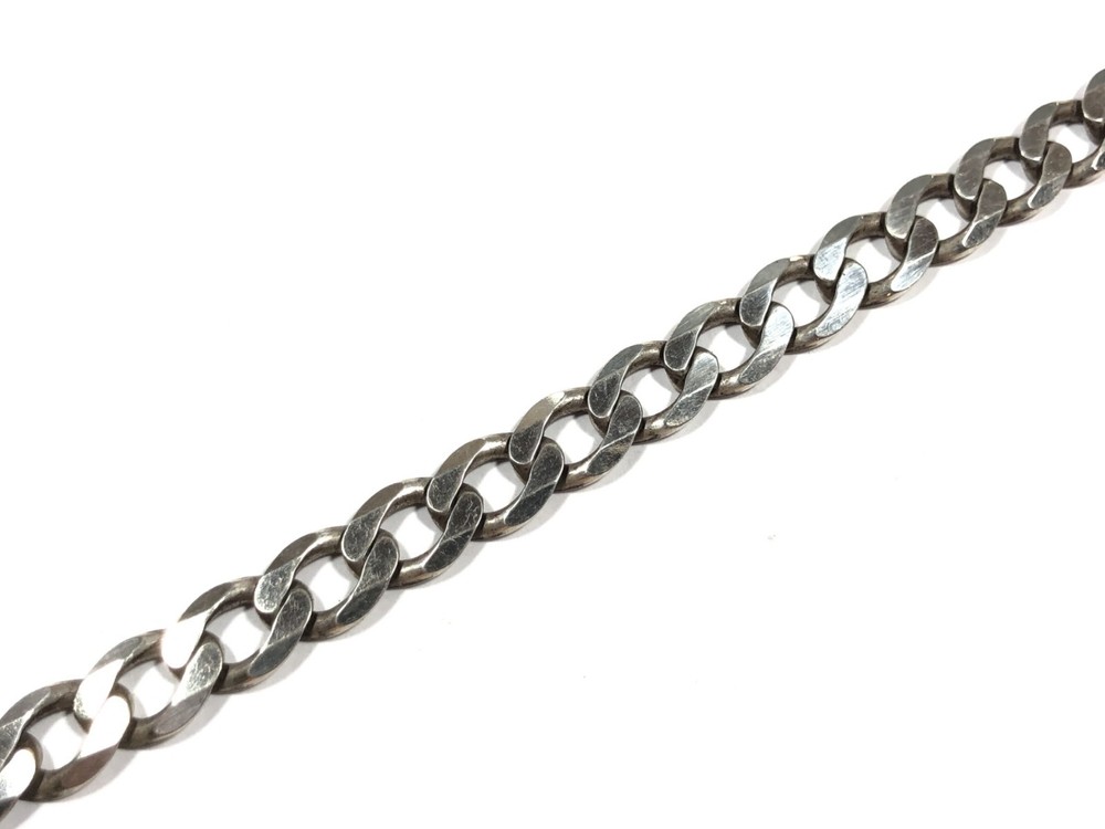 Vtg Sterling Silver 9.2mm Curb Link 22″ Chain Necklace Signed SJ