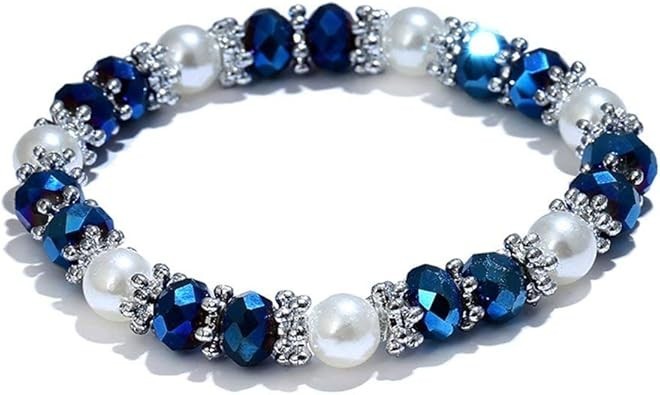 Colorful Rhinestone Faux Pearl Bracelet