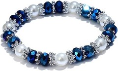 Colorful Rhinestone Faux Pearl Bracelet