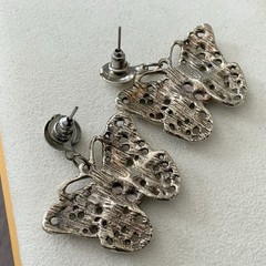 Yellow enamel 90s Butterfly Earrings Pierced filigree Y2K Spring jewelry