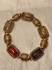 Joan Rivers Bracelet Gold Tone Cabochon Faux Fire Opal 🔥 NWOT Joan Rivers 🔥