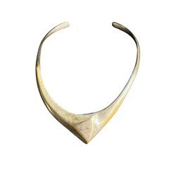 Vintage Modernist Torque Necklace Silver Gold Brass Brutalist 70s READ