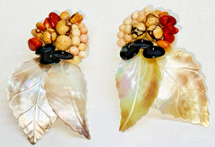 LOT-10 PAIR VINTAGE CLUSTER BEAD EARRINGS-CRYSTAL-RS-GLASS-LUCITE-CLIP & PIERCED