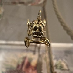 Vintage Gold Plate over 925 Sterling Silver Tiny Cinderella’s Carriage Charm
