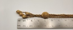 Vintage Gold Tone Lariat Necklace Adjustable Slider Bead Tassel Drop Statement