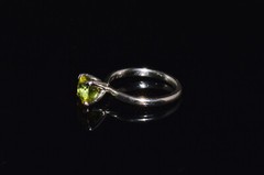 Certified Natural 1.7Cts Green Tourmaline Solid Platinum Solitaire Stacking Ring