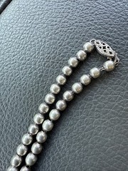 Vintage Sterling Silver Ball Bead Necklace Stamped Sterling