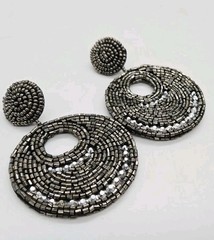 Kenneth Lane Seed Bead Earrings Dangle Pierced Beaded Chandelier Boho 3.5 in