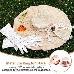 40Pcs Metal Locking Pin Backs, Pin Keepers Locking Clasp, Rose Gold
