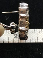 Vintage Costume Fashion Jewlery Silver tone faux Roman Coin Pierced Earring