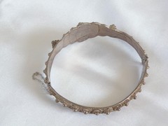 Antique Zeeland Button Sterling Silver Import Filigree Bracelet 7″