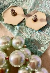 Vintage Pastel Blue Pearl 6pc Mixed Jewelry Lot