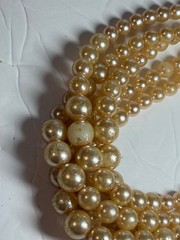 Signed Miriam Haskell 5 Strand Faux Pearl Necklace Classic Elegance AS IS