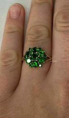 2Ct Round Cut Lab-Created Emerald Cluster Engagement Ring 14K Yellow Gold Finish
