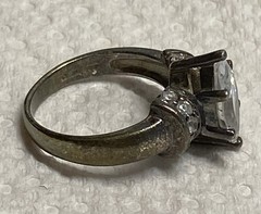 Signed ring, Korea 925 And Other Symbols, Clear Gems Marquis/Round Sz 6