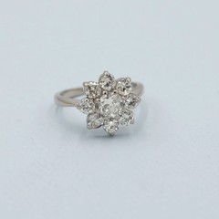 Antique Cluster Old European Cut Diamond Ring 2.4 ct