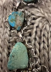 Vintage 60’s TURQUOISE Stones Nuggets Silver Tone Southwestern Western Bracelet