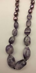 Coldwater Creek Amethyst and Lavender freshwater pearl necklace 20″ long.