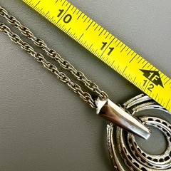 Vintage MCM Silver Tone Necklace Multi Oval Openwork Pendant 23”