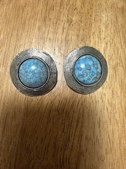 RJ Graziano Silver & Turquose Tone Clip Earrings