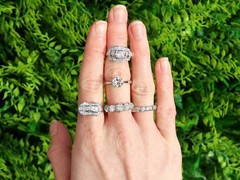 Vintage 0.78Ct Diamond and 18k White Gold Dress Ring Circa 1950