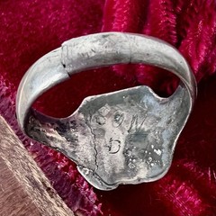 Antique Art Deco Ring Silver & Gold Signet Ring w/Case Monogram Initial R Sz 10