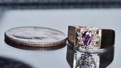 14k yellow gold 0.66ct natural diamond size 5.5 ring ruby vintage heated 4.8gr