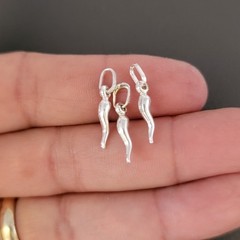 Italian Horn Pendant 925 Sterling Silver .75″ Long Good Luck Amulet NOS Vtg 90s
