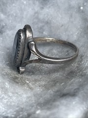 Wheeler Mfg. Vintage Sterling Silver Hematite Ring Size 6.75