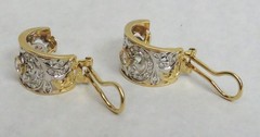 MAGNIFICENT VINTAGE 18K GOLD & DIAMOND EARRINGS